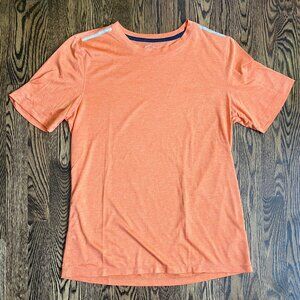 Asics Orange with Light Gray Logo on Sleeve Lightweight Short Sleeve Shirt
